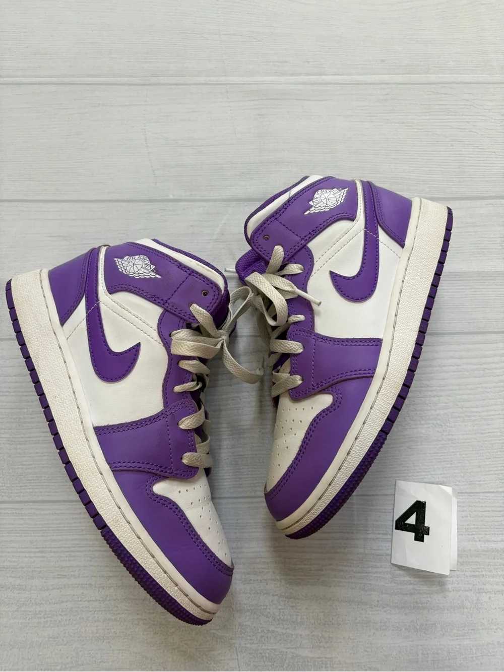 Nike Kids Purple and White High-Top Sneakers